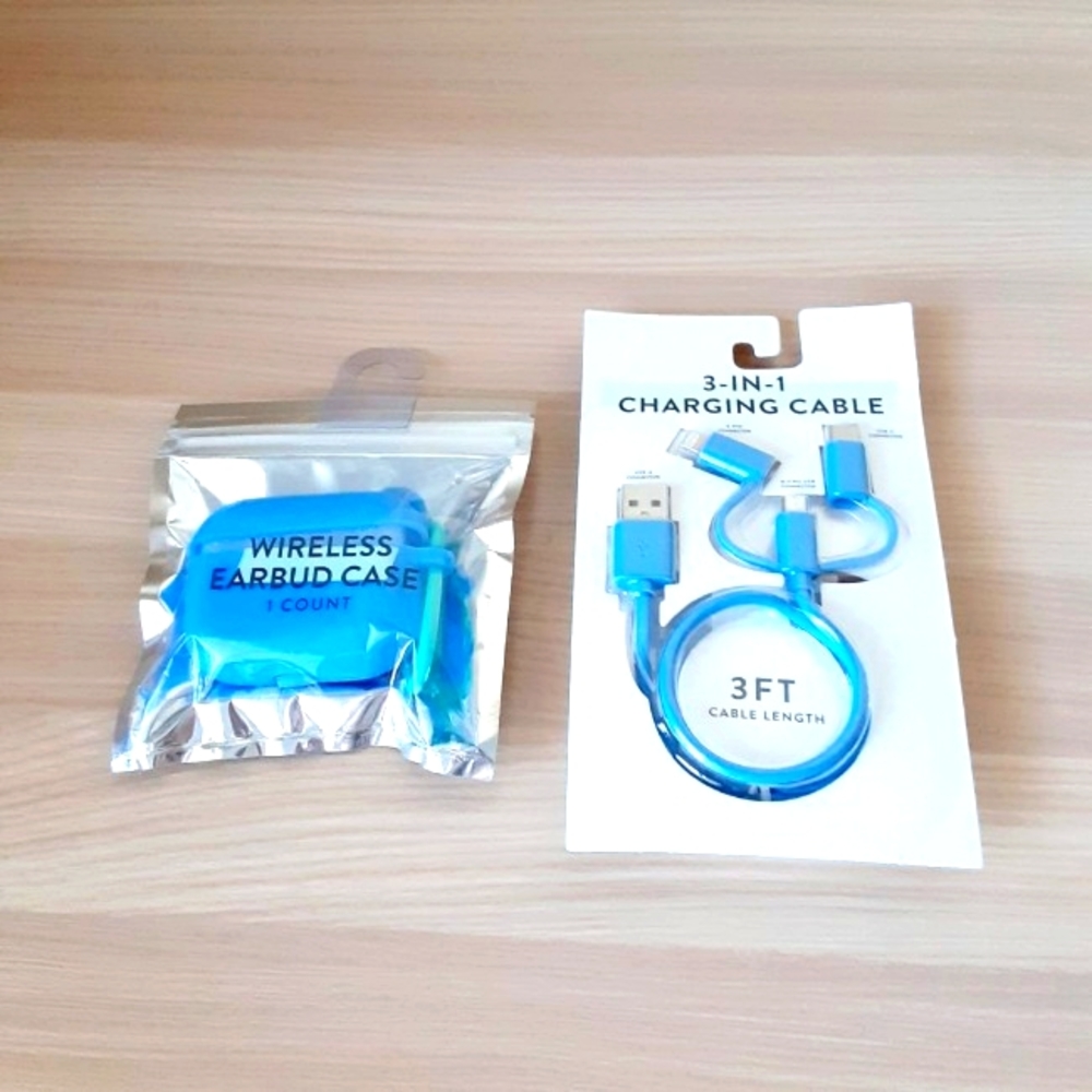 Earbud case and charging cable